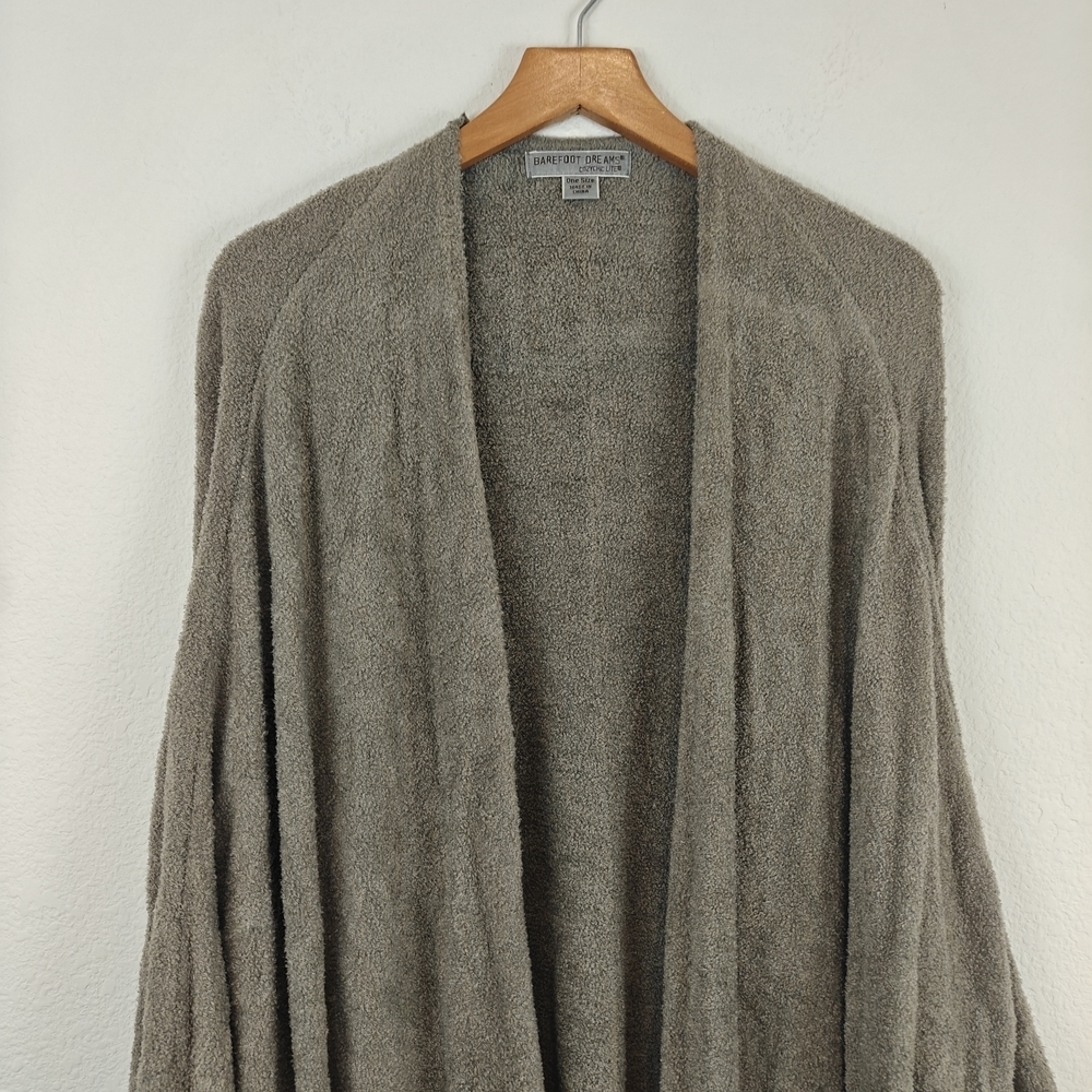 Barefoot Dreams Women Cliffside Dolman Sleeve Cardigan One Size Gray Open Front - Picture 10 of 16